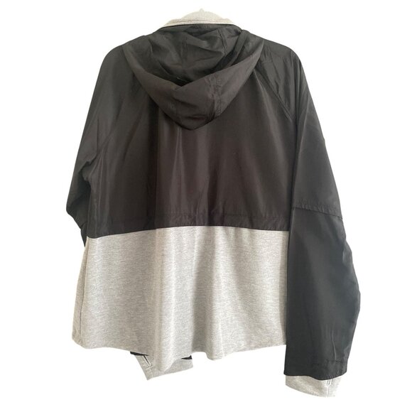 Avia Jacket Women XXL/20 Black Gray Mock Neck Full Zip Lightweight Hooded - Picture 2 of 11